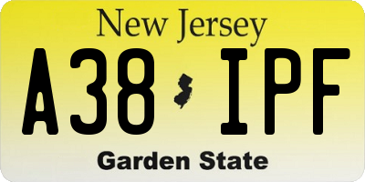 NJ license plate A38IPF