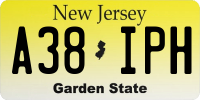 NJ license plate A38IPH