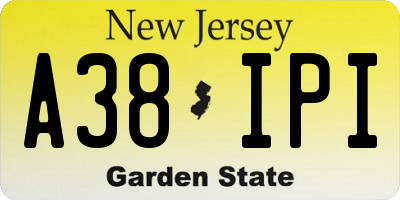 NJ license plate A38IPI