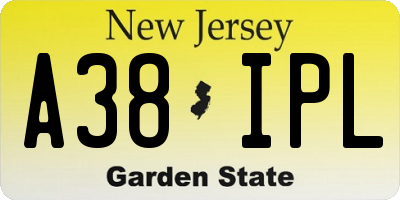 NJ license plate A38IPL