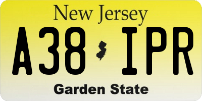 NJ license plate A38IPR