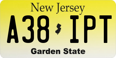NJ license plate A38IPT