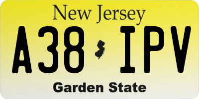 NJ license plate A38IPV