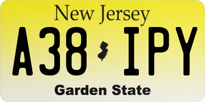 NJ license plate A38IPY