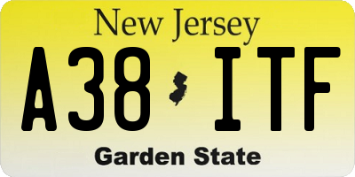 NJ license plate A38ITF