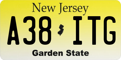 NJ license plate A38ITG