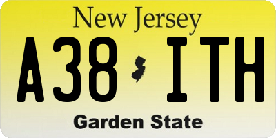 NJ license plate A38ITH