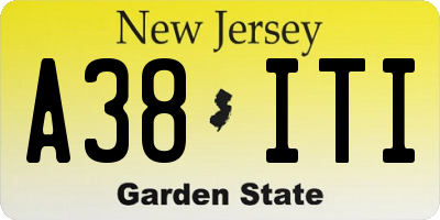 NJ license plate A38ITI