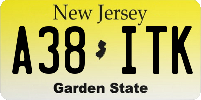 NJ license plate A38ITK