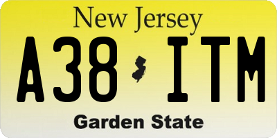 NJ license plate A38ITM