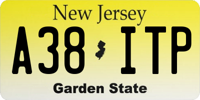 NJ license plate A38ITP