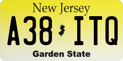NJ license plate A38ITQ