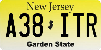 NJ license plate A38ITR