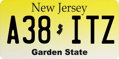 NJ license plate A38ITZ