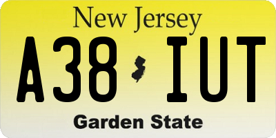 NJ license plate A38IUT