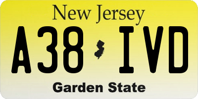 NJ license plate A38IVD