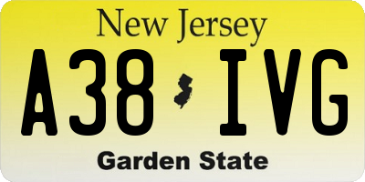 NJ license plate A38IVG