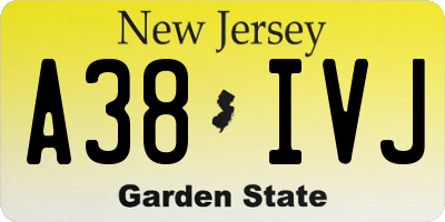 NJ license plate A38IVJ