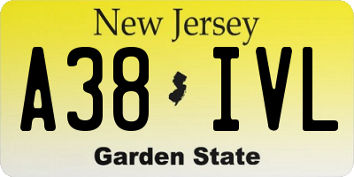 NJ license plate A38IVL