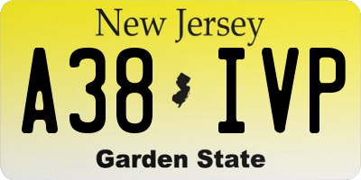 NJ license plate A38IVP