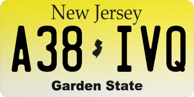 NJ license plate A38IVQ
