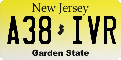 NJ license plate A38IVR