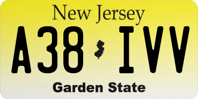 NJ license plate A38IVV
