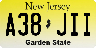 NJ license plate A38JII