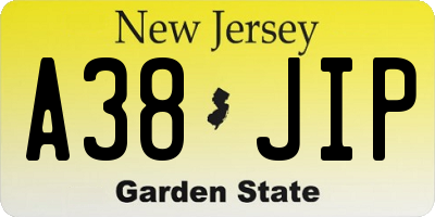 NJ license plate A38JIP