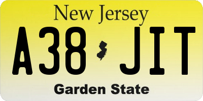 NJ license plate A38JIT