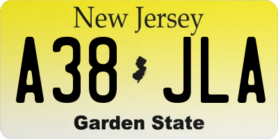NJ license plate A38JLA