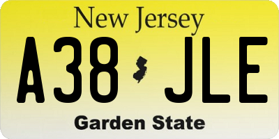 NJ license plate A38JLE