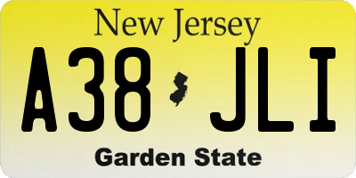 NJ license plate A38JLI