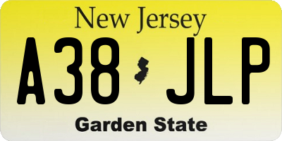 NJ license plate A38JLP