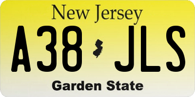 NJ license plate A38JLS
