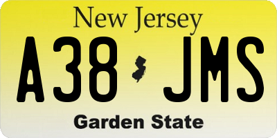 NJ license plate A38JMS