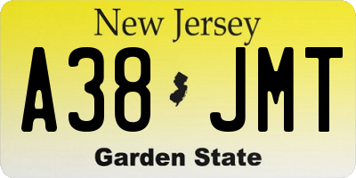 NJ license plate A38JMT