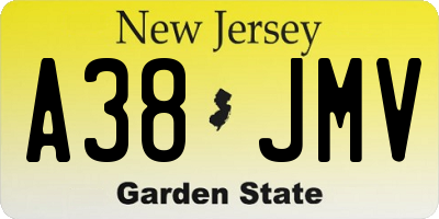 NJ license plate A38JMV