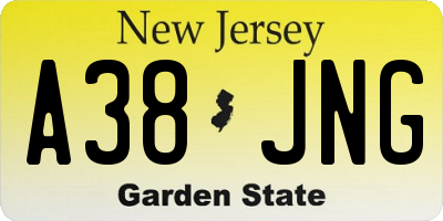 NJ license plate A38JNG
