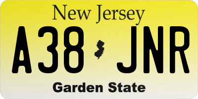 NJ license plate A38JNR