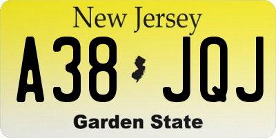 NJ license plate A38JQJ