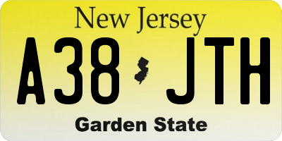 NJ license plate A38JTH