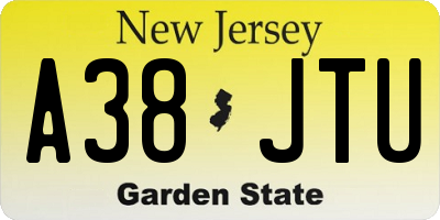 NJ license plate A38JTU