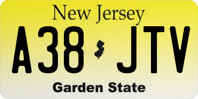 NJ license plate A38JTV
