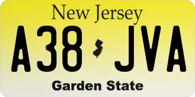 NJ license plate A38JVA