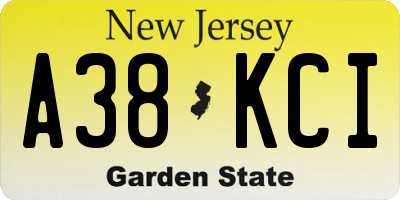 NJ license plate A38KCI