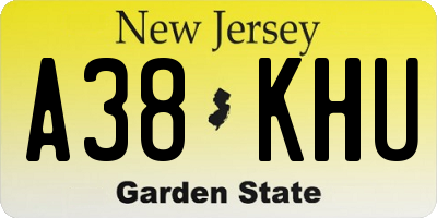 NJ license plate A38KHU