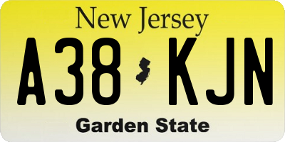 NJ license plate A38KJN