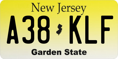 NJ license plate A38KLF