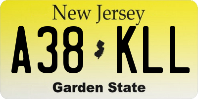 NJ license plate A38KLL